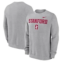 Men's Nike Heather Gray Stanford Cardinal Primetime Primary Stack Pullover Sweatshirt