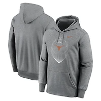 Men's Nike Heather Gray Texas Longhorns Icon Football Performance Pullover Hoodie