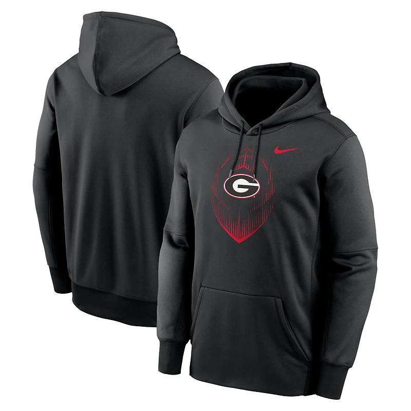 Men's Nike Black Georgia Bulldogs Icon Football Performance Pullover Hoodie