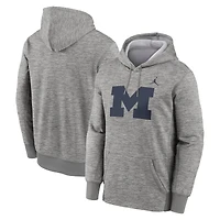 Men's Jordan Brand Heather Gray Michigan Wolverines Primetime Endzone Performance Pullover Hoodie