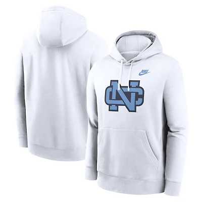 Men's Nike White North Carolina Tar Heels Legacy Logo Club Fleece Pullover Hoodie