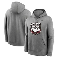 Men's Nike Heather Gray Georgia Bulldogs Primetime Alternate Logo Club Fleece Pullover Hoodie