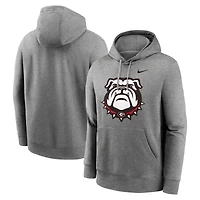 Men's Nike Heather Gray Georgia Bulldogs Primetime Alternate Logo Club Fleece Pullover Hoodie