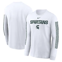 Men's Nike White Michigan State Spartans Local Spirit Slogan Long Sleeve T-Shirt