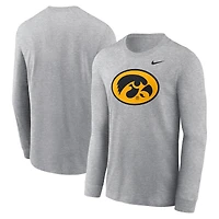 Men's Nike Heather Gray Iowa Hawkeyes Alternate Logo Long Sleeve T-Shirt