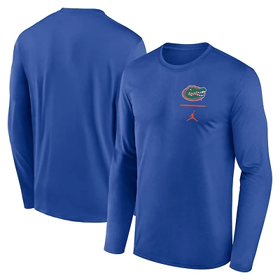 Men's Jordan Brand Royal Florida Gators Primary Stack Legend Performance Long Sleeve T-Shirt