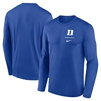 Men's Nike Royal Duke Blue Devils Primary Stack Legend Performance Long Sleeve T-Shirt