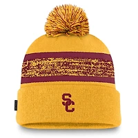 Men's Nike  Gold USC Trojans On-Field Peak Cuffed Knit Hat with Pom
