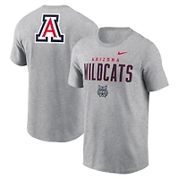 Men's Nike Heather Gray Arizona Wildcats Campus 2-Hit Primary Mascot T-Shirt