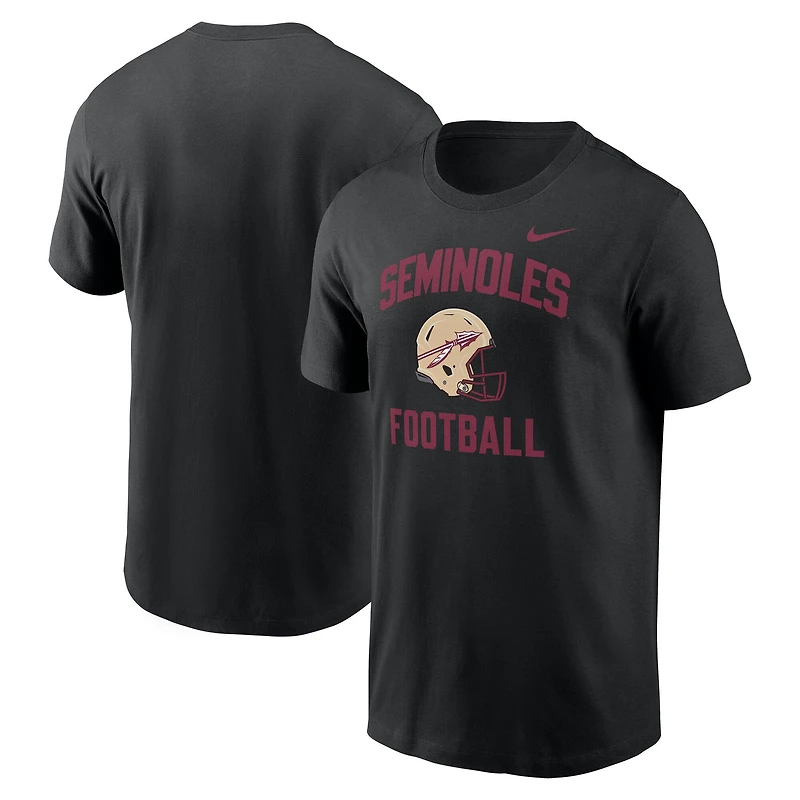 Men's Nike Black Florida State Seminoles Campus Football Helmet T-Shirt