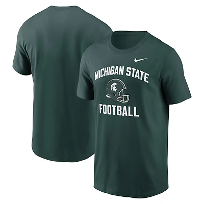 Men's Nike Green Michigan State Spartans Campus Football Helmet T-Shirt