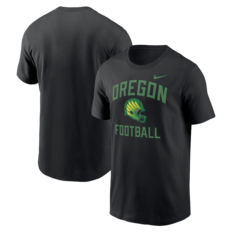 Men's Nike Black Oregon Ducks Campus Football Helmet T-Shirt