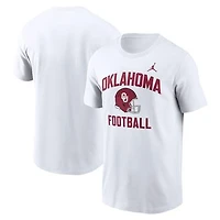 Men's Jordan Brand White Oklahoma Sooners Campus Football Helmet T-Shirt