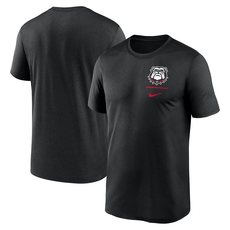 Men's Nike Black Georgia Bulldogs Alternate Logo Lockup Legend Performance T-Shirt