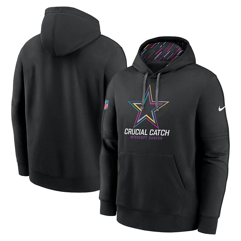 Men's Nike Black Dallas Cowboys 2024 NFL Crucial Catch Club Pullover Hoodie
