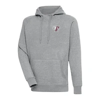 Men's Antigua Heather Gray Fordham Rams Victory Digital Thermal Raglan Pullover Hoodie
