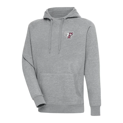 Men's Antigua Heather Gray Fordham Rams Victory Digital Thermal Raglan Pullover Hoodie
