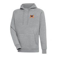 Men's Antigua Heather Gray Mercer Bears Victory Digital Thermal Raglan Pullover Hoodie