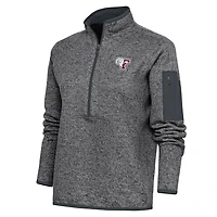 Women's Antigua  Heather Charcoal Fordham Rams Fortune Half-Zip Jacket