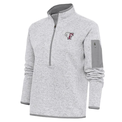 Women's Antigua  Heather Gray Fordham Rams Fortune Half-Zip Jacket