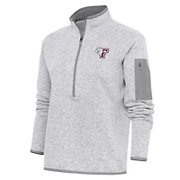 Women's Antigua  Heather Gray Fordham Rams Fortune Half-Zip Jacket