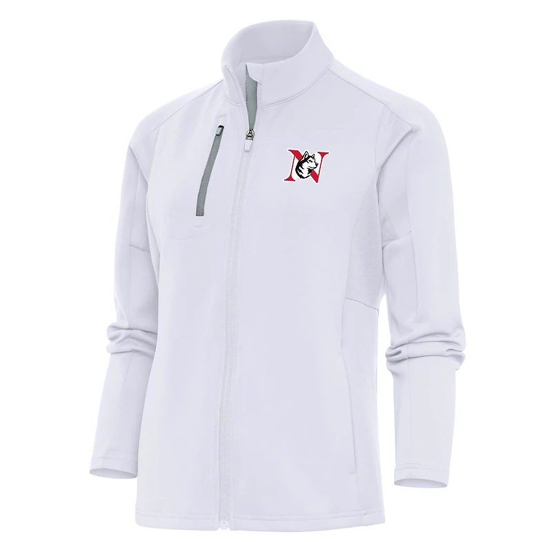 Women's Antigua  White Northeastern Huskies  Generation Full-Zip Jacket