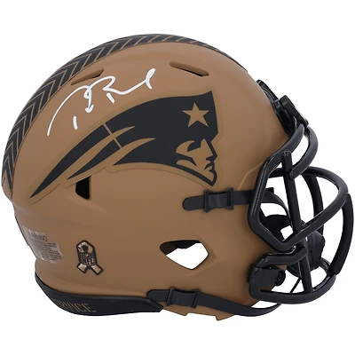 Tom Brady New England Patriots Autographed Riddell 2023 Salute to Service Speed Mini Helmet
