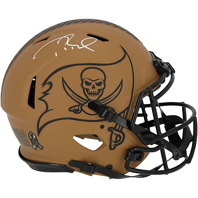 Tom Brady Tampa Bay Buccaneers Autographed Riddell 2023 Salute to Service Speed Authentic Helmet - Signed in White Ink