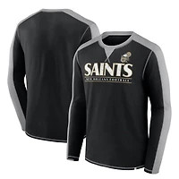 Men's Fanatics Black/Gray New Orleans Saints Behind the Line Long Sleeve T-Shirt