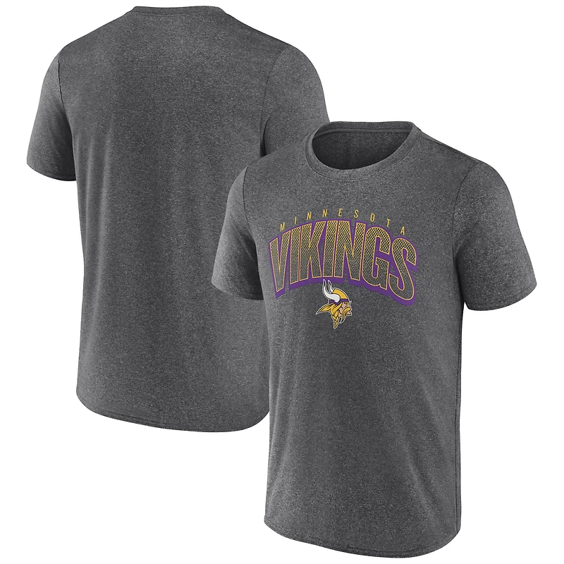 Men's Fanatics Heather Charcoal Minnesota Vikings Faded Dot Arch T-Shirt