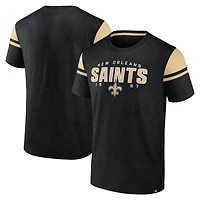 Men's Fanatics Black New Orleans Saints Old School Play Slub T-Shirt
