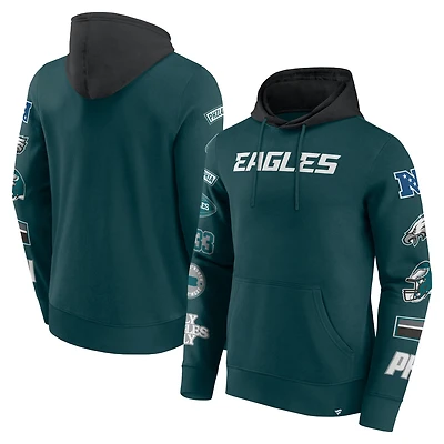 Men's Fanatics  Midnight Green/Black Philadelphia Eagles Patched Out Pullover Hoodie