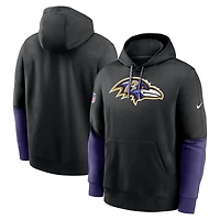 Men's Nike Black Baltimore Ravens 2024 Sideline Club Pullover Hoodie