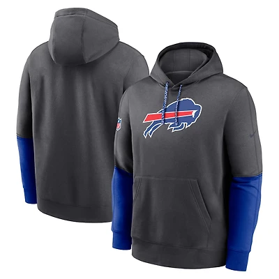 Men's Nike Anthracite Buffalo Bills 2024 Sideline Club Pullover Hoodie