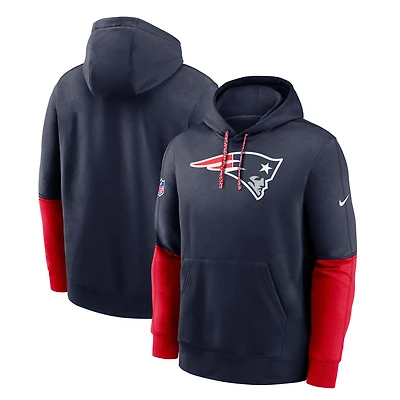 Men's Nike Navy New England Patriots 2024 Sideline Club Pullover Hoodie