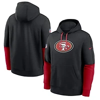 Men's Nike Black San Francisco 49ers 2024 Sideline Club Pullover Hoodie