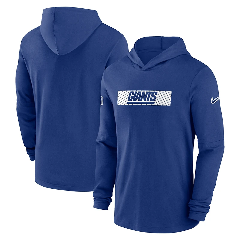 Men's Nike Royal New York Giants 2024/25 Sideline Performance Long Sleeve Hoodie T-Shirt