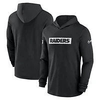 Men's Nike Black Las Vegas Raiders 2024/25 Sideline Performance Long Sleeve Hoodie T-Shirt