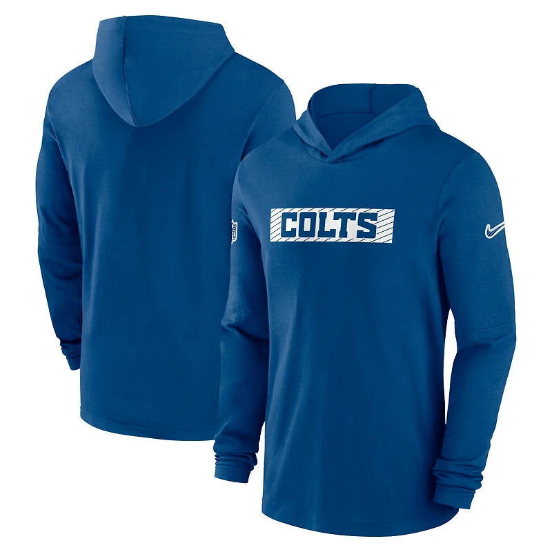 Men's Nike Royal Indianapolis Colts 2024/25 Sideline Performance Long Sleeve Hoodie T-Shirt