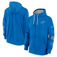 Men's Nike Blue Detroit Lions Primetime Club Full-Zip Hoodie