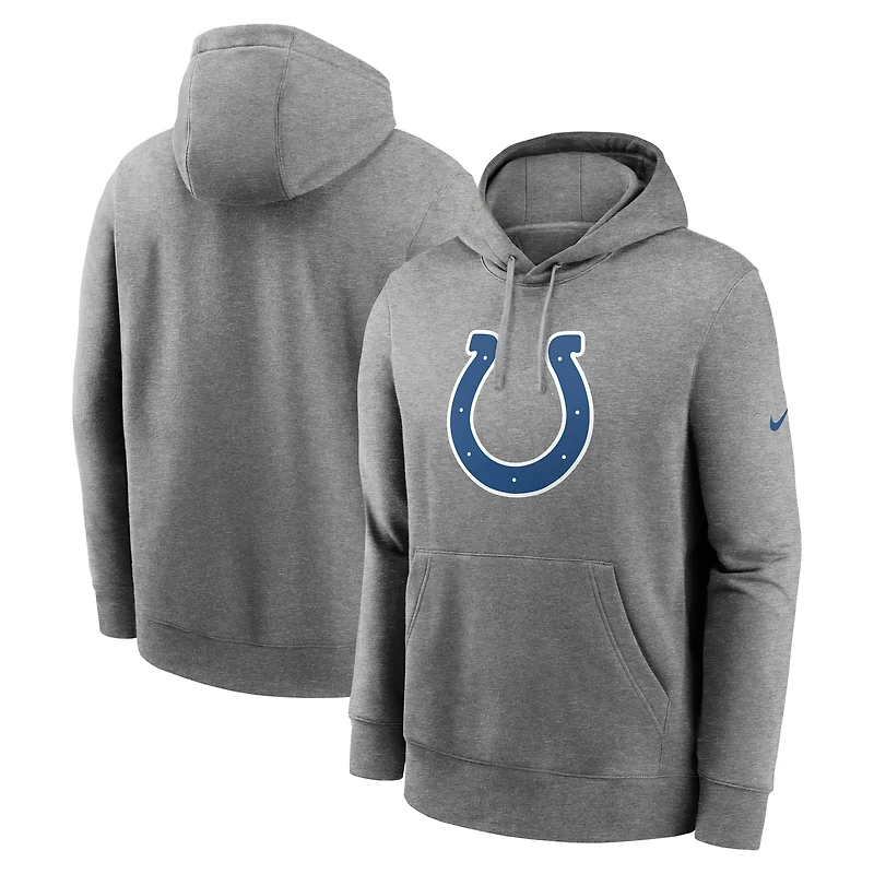 Men's Nike Heather Gray Indianapolis Colts Primetime Club Logo Hoodie
