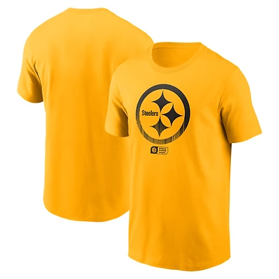 Men's Nike Gold Pittsburgh Steelers Faded Essential T-Shirt