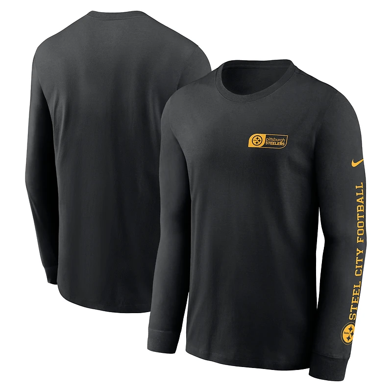 Men's Nike Black Pittsburgh Steelers All Out Long Sleeve T-Shirt