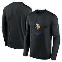 Men's Nike Black Minnesota Vikings Icon Legend Performance Long Sleeve T-Shirt