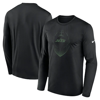 Men's Nike Black New York Jets Icon Legend Performance Long Sleeve T-Shirt