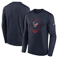 Men's Nike Navy Houston Texans Icon Legend Performance Long Sleeve T-Shirt
