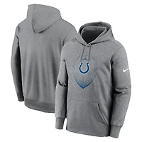 Men's Nike Heather Gray Indianapolis Colts Icon Performance Pullover Hoodie
