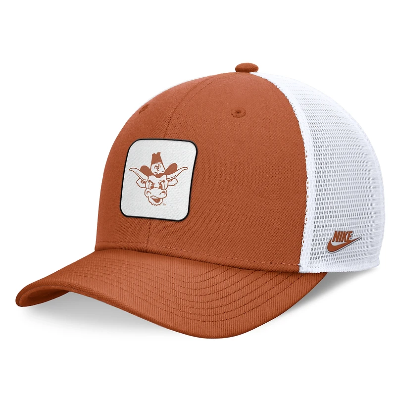 Men's Nike Burnt Orange/White Texas Longhorns Legacy Rise Mascot Trucker Adjustable Hat