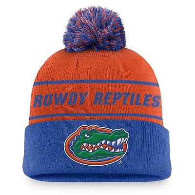 Men's Jordan Brand Orange/Royal Florida Gators Local Peak Cuffed Knit Hat with Pom
