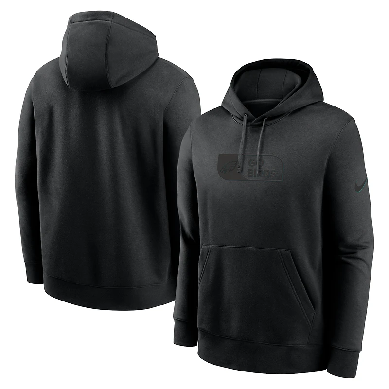 Men's Nike Black Philadelphia Eagles Edge Pack French Terry Club Pullover Hoodie
